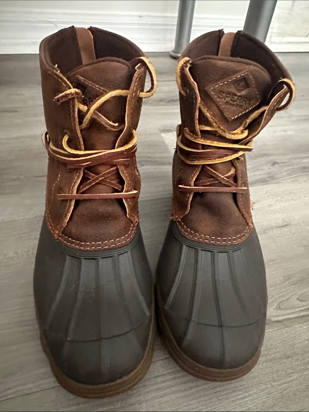 Sperry Brown and Black Waterproof Duck Boots